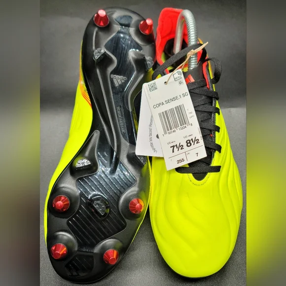 Adidas Copa Sense.1 SG Game Data Pack Soccer Cleats Solar Yellow Sz 7.5 Men